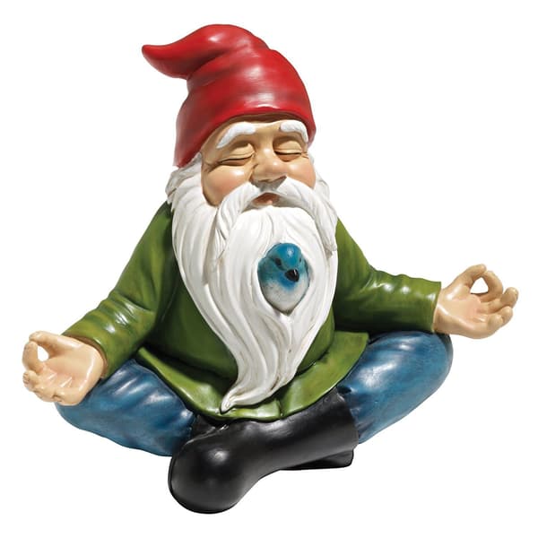 Hagegnom Statue, 8\", Harpiks, Fullfarge