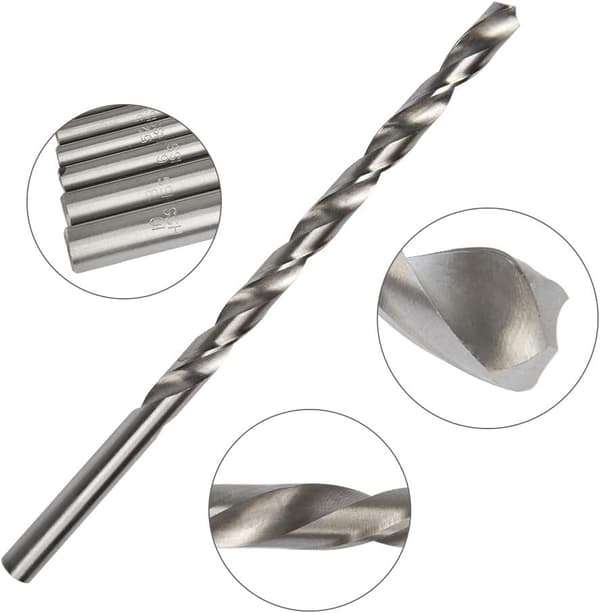 HSC 8cps Ekstra Lange Borbits Sæt 200mm med diameter på 4mm, 4.