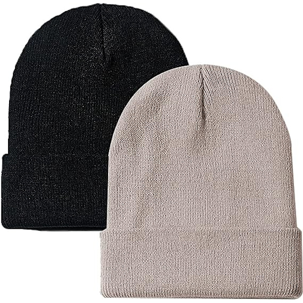 2-pak Beanie til Mænd og Kvinder - Slouchy Beanie Huer til Vinteren