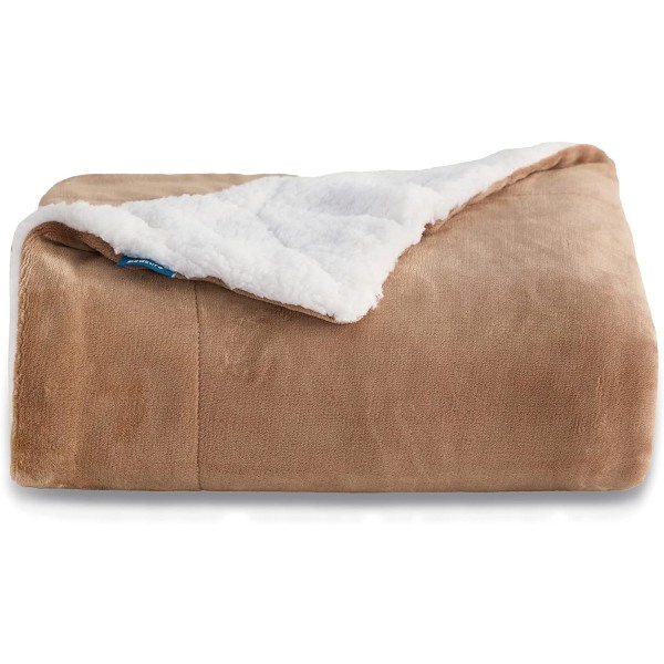 Fleece-teppe Sofa Pute - Kamel Sofa Pute 130x160, Sherpa
