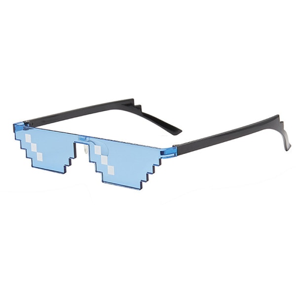 8-bitars pixelmosaikglasögon (blå) unisex Anti-UV Gamer