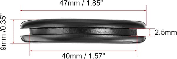 Gummikabelgjennomføring Rund Dobbeltsidig Øyelet Støtte Diameter 40