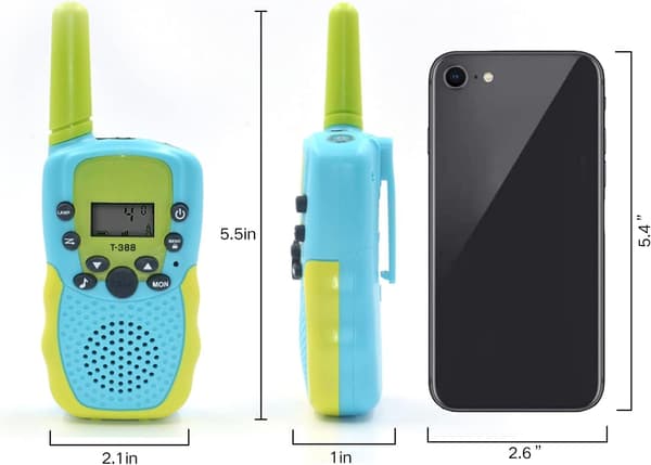 2-pack Batteridrivna Walkie Talkies för Barn med 22 Kanaler