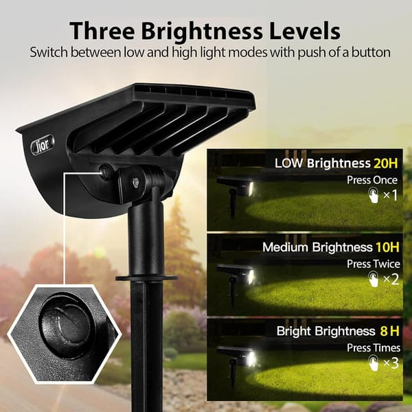 【2 pakker med 32 LED】Solcelleutendørslys, IP67 Vanntett vegglampe