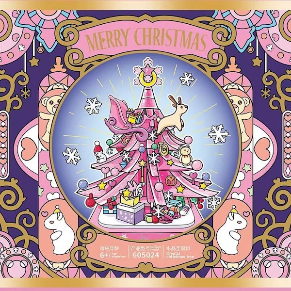 Pink krystal juletræ julelegetøj