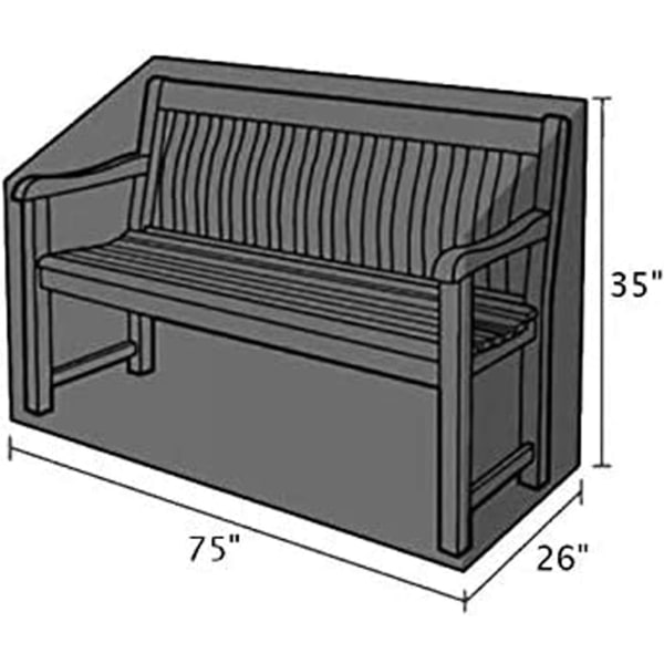 3/4-paikkaisen puutarhapenkin suojus, vedenpitävä ulkopenkkipeite Oxf