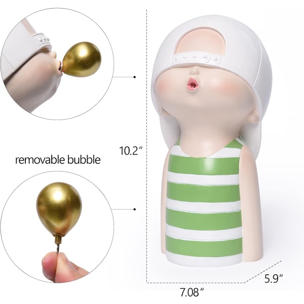 Hartskulpturer i Resin för Heminredning, Bubbelpojke Byst Statyer och Skulpturer