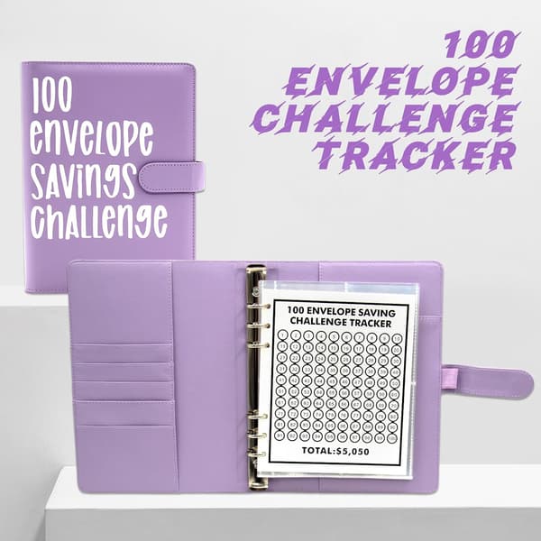 100 konvolutter permbinder for effektiv budsjettering – Kontant- og utgiftskonvolutt-system med laminert tracker – Start sparingen din
