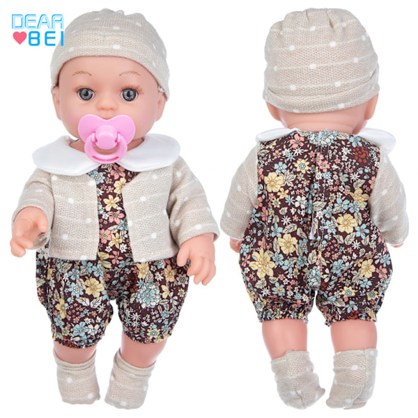 30 cm Mjuk Kropps Babydocka, Romper och Hatt Ingår, Torkbar Ar