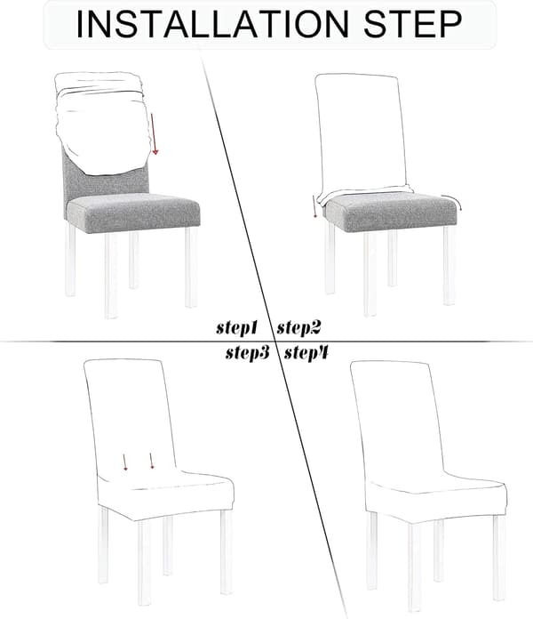 2 stycken elastiska stolsöverdrag Grossist Stickad stolsöverdrag Solid Col