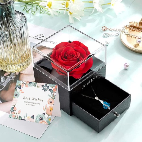 Födelsedagspresent till mamma, Eternal Rose Box, Presentbox med konserverad
