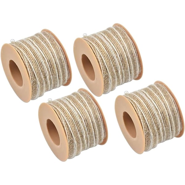 4 stykker Burlap bånd, 10M Jute bånd, Jute bånd med blonder DXGHC