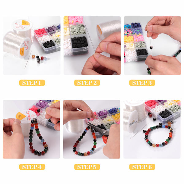 Armbåndskæde Tråd Rund Transparent Elastisk Tråd med