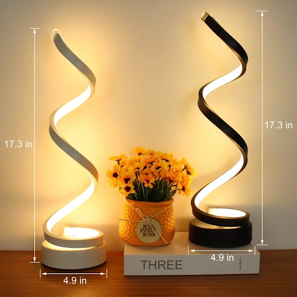 LED Bordlampe, Minimalistisk Moderne Spiral Bordlampe