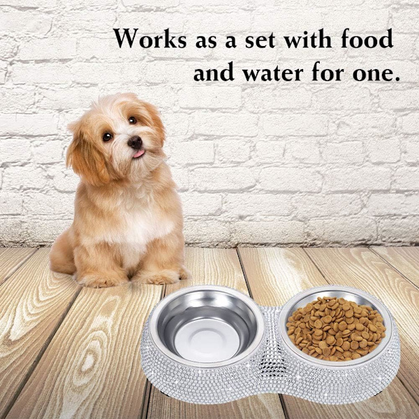 Dobbelt Pet Feeder Dyrefoder Hundebolle