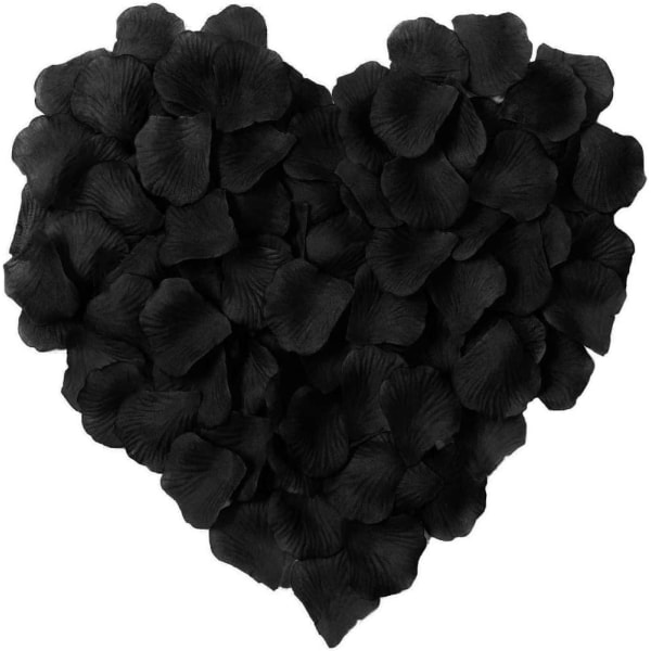 5000 stykker sorte silke rosenblade, kunstige kronblade, bryllup