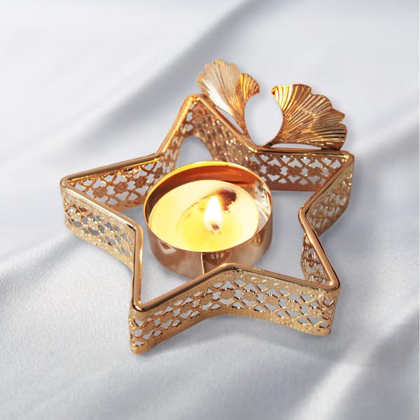 Metall Pentagram Lysestake Ornament Lysestake For Spisestue