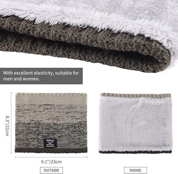 Vinterfleece Halsvarmer - Termisk Halsgaiter Varm Strikket