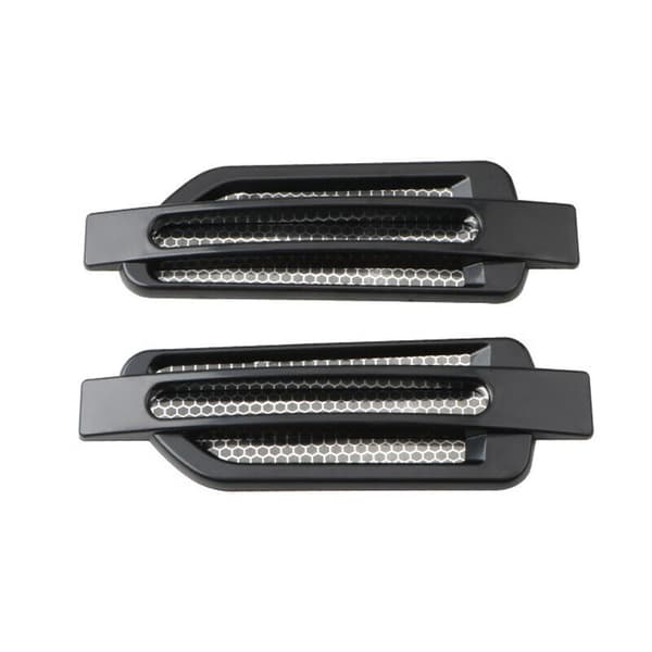 2x Elektroplate Bil Luftstrøm Fender Side Mesh Ventilasjonsdekorasjon Sti