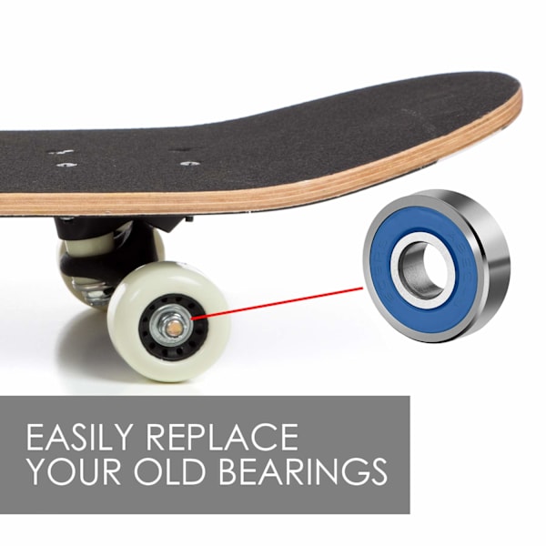 Lejer 608rs Høj Kvalitet Friktionsfri ABEC 9 Skateboard Rulle