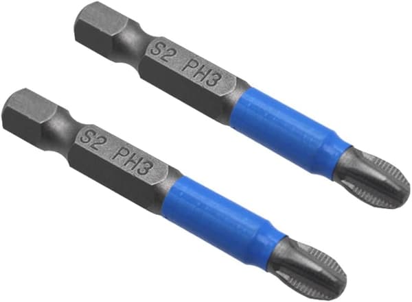12 st S2 Stål Magnetiska Skruvmejselbitar 50mm Halksäker Stål