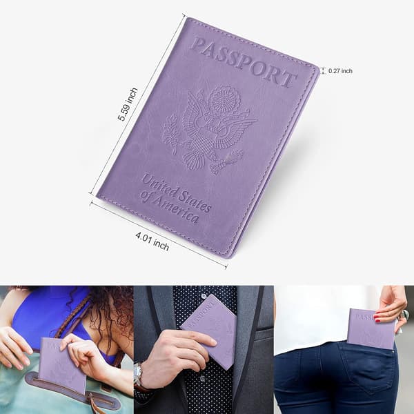 2 stk. Lyselilla Pas- og Vaccinationskort Holder Kombination, V