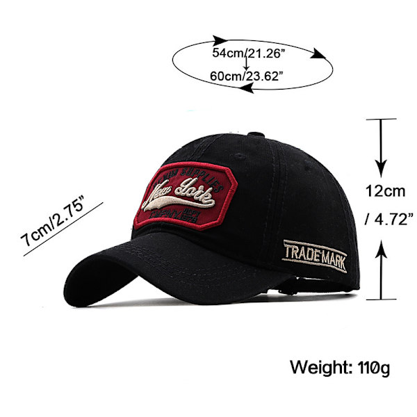 Vasket bomuld New York broderet baseballkasket vasket do old ton