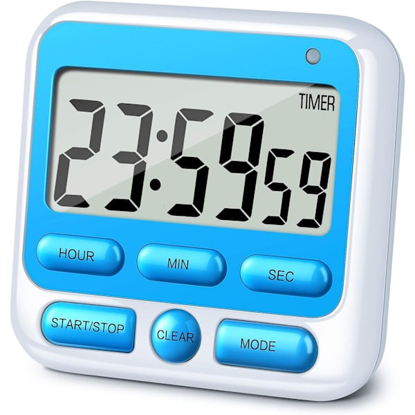 Digital kjøkkentimer med lydløs/høy alarm bryter PÅ/AV bryter,