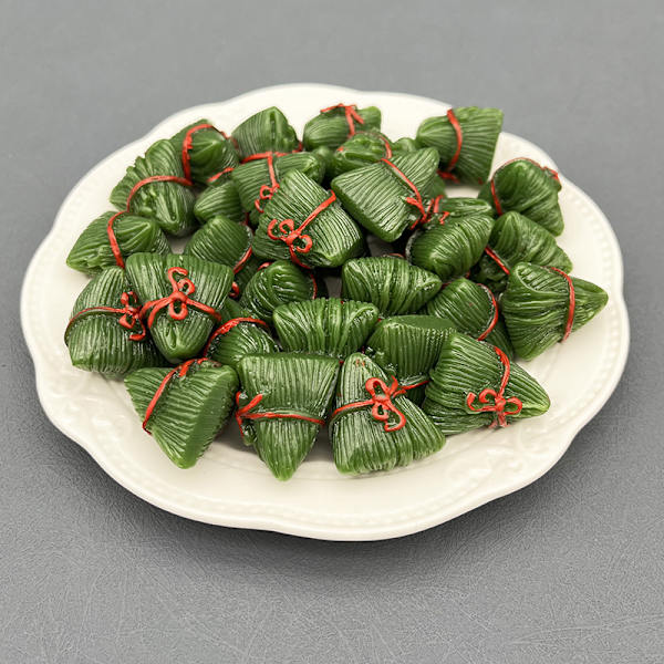 Mini Simuleret Dumpling Ornament Nøglering Harpiks Smykker