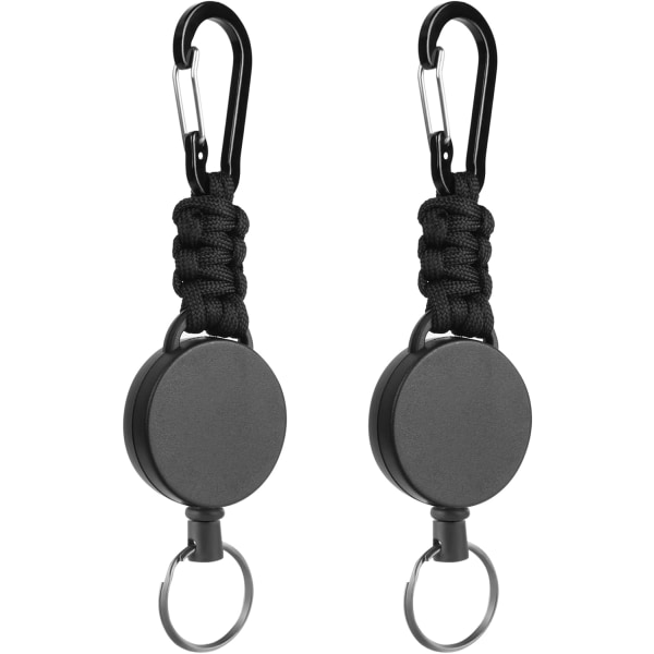 Utdragbara Nyckelringar, 2 st Tunga Karabiner Badgehållare DXGHC