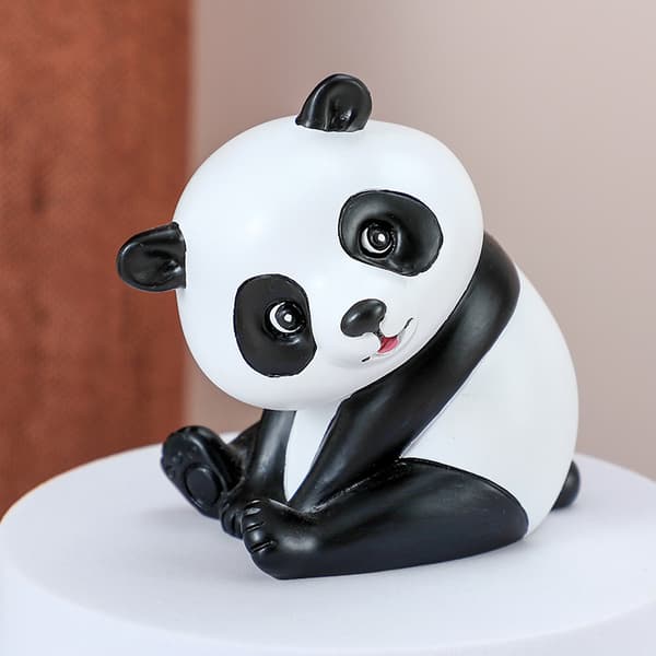 4 Röda Panda-dockor i Resin Dekoration Barnrum Vardagsrum TV