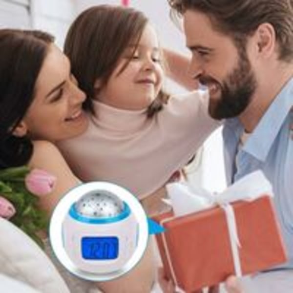 Réveil Enfant avec Projecteur d'Étoiles Veilleuse LED Lumineuse M