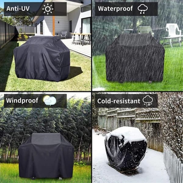 Grillovertræk 420D Vandtæt 150x100x125 cm Sort