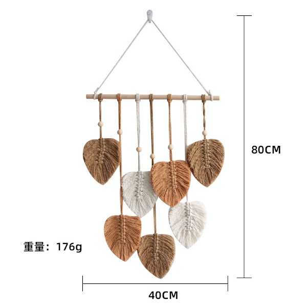 Bohemisk Chic Fjäder Macrame Väggbonad Handgjord Vävd