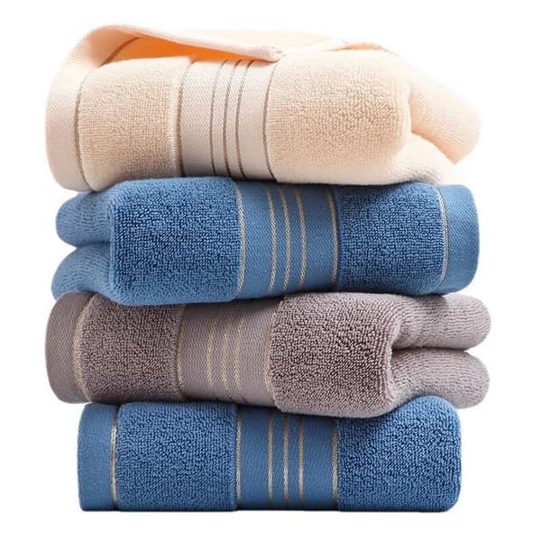 Håndklesett (4 stk, 2 blå+grå+beige), 100% bomull, ch DXGHC