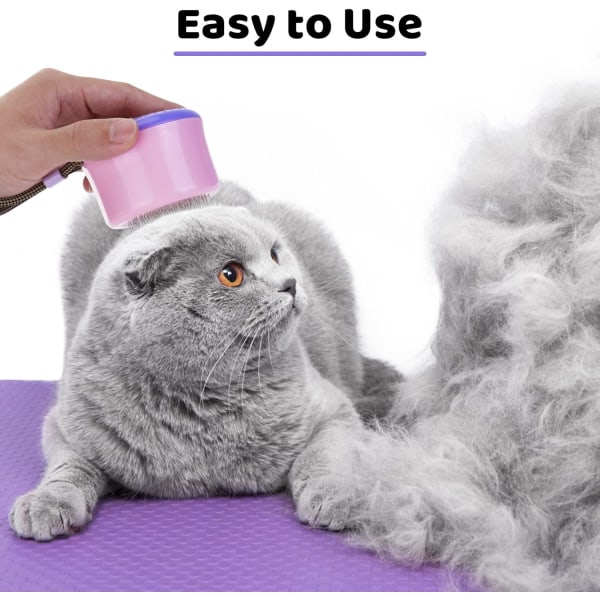 Självrengörande djurhårborste, portabel kattborste för korthår, Smal