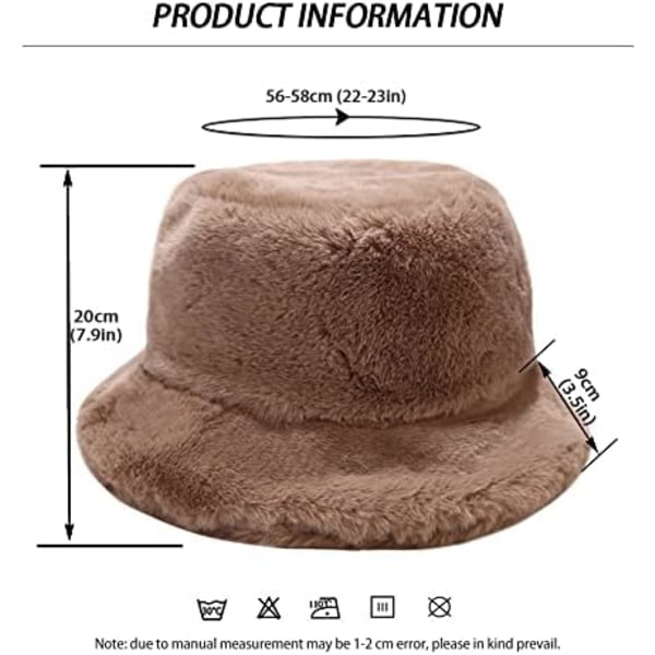 Plush Fiskehatt Kvinna Varm Vinterhatt Konstpäls Hinkhatt