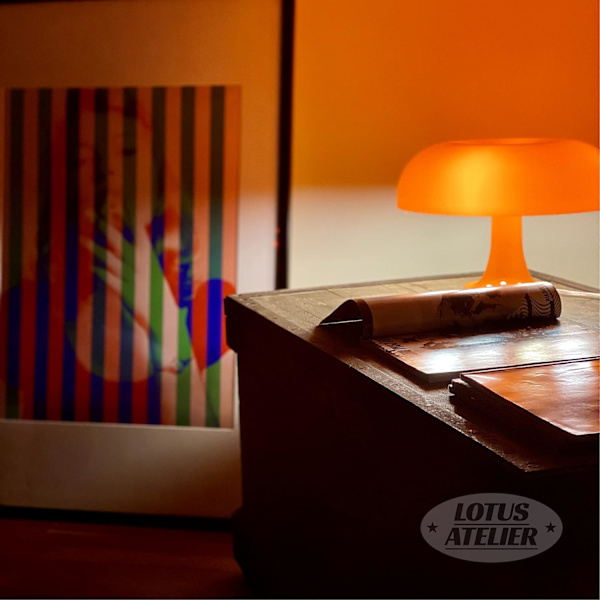 Orange Svampe Lampe til Rum Æstetisk Moderne Belysning til Soveværelse | Cool Retro Stueindretning (Orange)