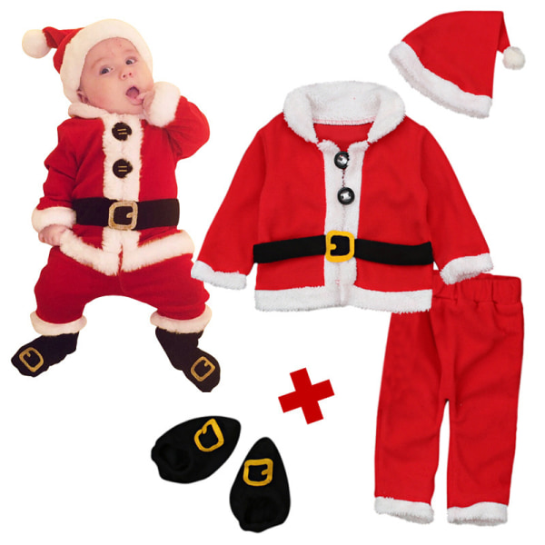 X-Large， Toddler Boys Girls Christmas Santa Fleece Warm Outwear Co