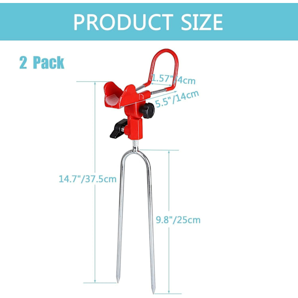 2-pack Universal Fiske-spöhållare för Fiske vid Strand och Bank