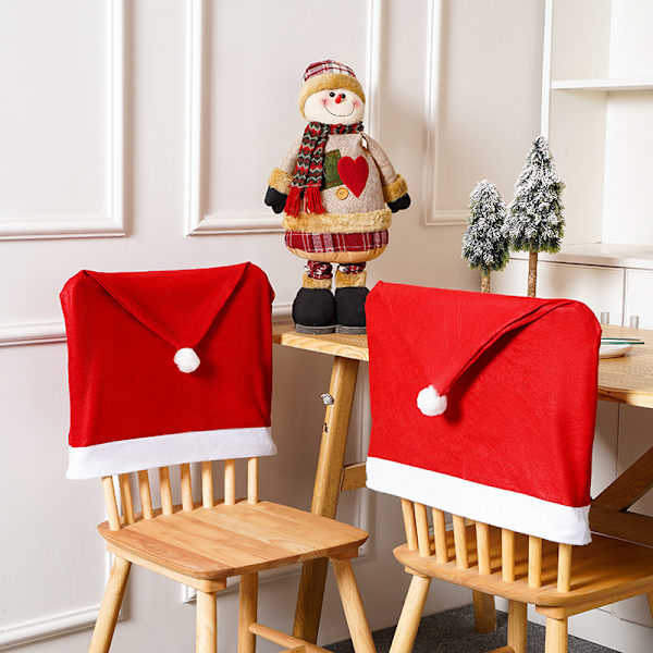 2 st juldekorationer julstolsöverdrag i non-woven tyg