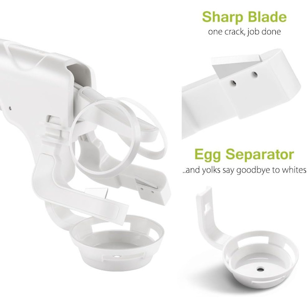 Egg Cracker uten Splinter - Kjøkken Gadget for Egg Hvite og Plomme