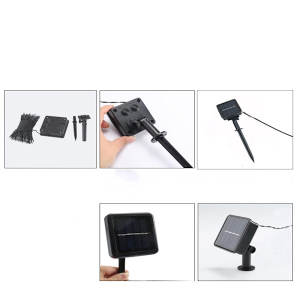 Vita 2-pack Solcellsstränglampor för Utomhus, Vattentät Gr, Varje 22 Meter