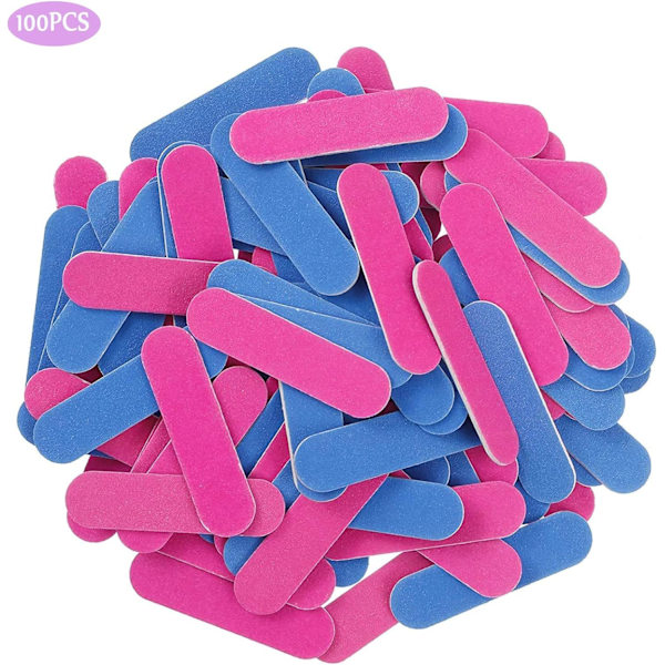 100-pack Nagelfilsset Engångs Mini Nagelfil Dubbelsidig Fil
