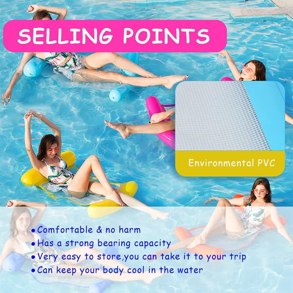 Multifunksjons Flytende Hengekøye, Oppblåsbar Pool Float 4-i-1 Floa