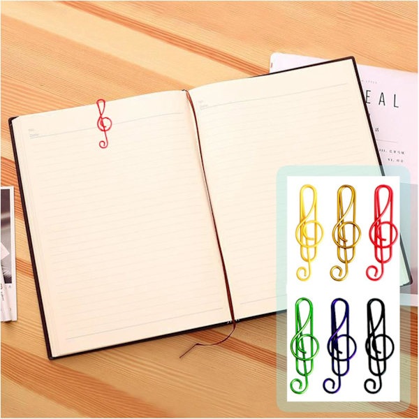 50 Stykke Farverige Papirclips, Kreative Papirclips, Metal Papir