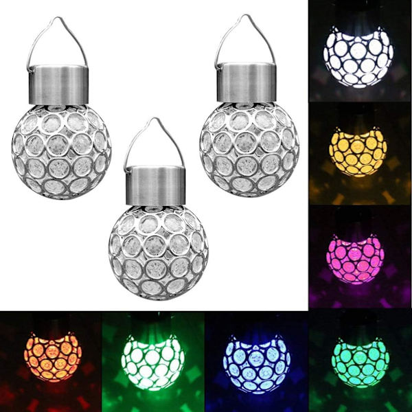 Solglobs Hängande Ljus (3 ST) Färgväxlande LED-Ljus för Utomhus