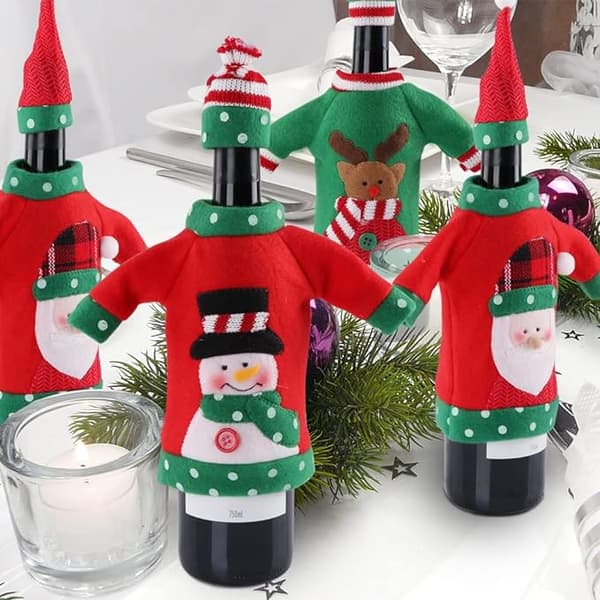 3 st Ugly Sweater Julvinflaskskydd, Julvinflaska