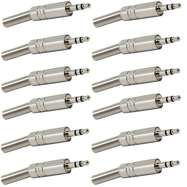 12 stk Loddejack-stik 3,5 mm 3-polet, Audio Loddeforbindelse DXGHC