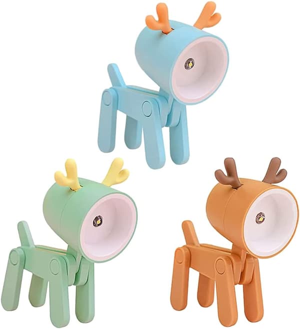 (Tre, Blå Grønn Orange) Mini LED Skrivebordslampe Skrivebordslamper Søt Smal